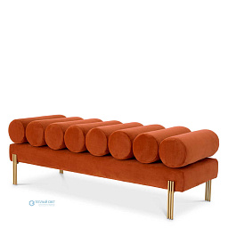 116559 Eichholtz Oxley скамья с бархатной обивкой и металлическими ножками