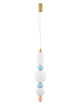 Glossy Brushed Gold Metal Orange & Blue Ceramic Opal Glass LED 27Watt 220-240Volt 2032Lm IP20 3000K D:20 H:215 cm