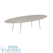 STYLETTO СТАНДАРТНЫЙ ОБЕДЕННЫЙ СТОЛ 320X140CM АЛЮМИНИЕВЫЕ НОЖКИ БЕЛАЯ КЕРАМИЧЕСКАЯ СТОЛЕШНИЦА CEMENTO LUMINOSO Royal Botania
