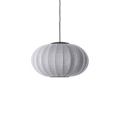 KWO57 SI LED Knit-Wit Made By Hand Подвесной светильник с овальным текстильным абажуром серебристого цвета с LED