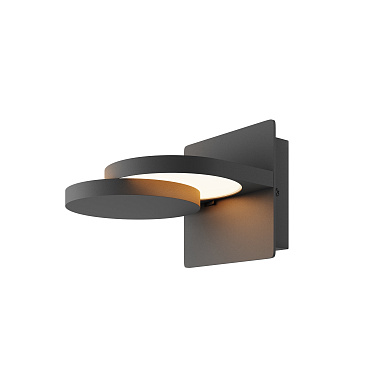 настенный светильник с плоским дисковым плафоном черного цвета