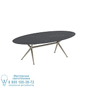 EXES СТОЛ ELLIPSE 250X130CM АЛЮМИНИЕВЫЕ НОЖКИ SAND - СТОЛЕШНИЦА СТОЛА CERAMIC NERO MARQUINA Royal Botania