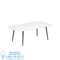 STYLETTO СТАНДАРТНЫЙ ОБЕДЕННЫЙ СТОЛ 220x120CM АЛЮМИНИЕВЫЕ НОЖКИ АНТРАЦИТОВАЯ КЕРАМИЧЕСКАЯ СТОЛЕШНИЦА БЕЛЫЙ Royal Botania
