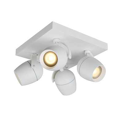 потолочный светильник для ванной с четырьмя регулируемыми плафонами белого цвета