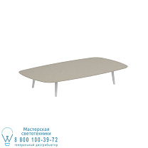 STYLETTO НИЗКИЙ СТОЛ ДЛЯ ГОСТИНОЙ 220x120CM АЛЮМИНИЕВЫЕ НОЖКИ БЕЛАЯ КЕРАМИЧЕСКАЯ СТОЛЕШНИЦА ЖЕМЧУЖНО-СЕРЫЙ Royal Botania