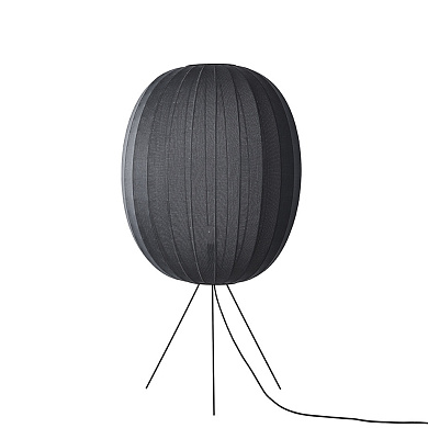 KWH65 BL FL Knit-Wit Made By Hand Напольный светильник с овальным текстильным абажуром чёрного цвета