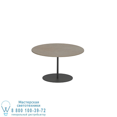 Приставной столик Butler 60см круглый из нержавеющей стали с покрытием &amp; эмалированная столешница из камня LAVA Royal Botania