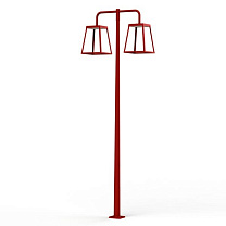 Lampiok 4 N° 5; Satin-finish PMMA Built-in LED 3000°K warm white 2x36W DALI; Tomato red
