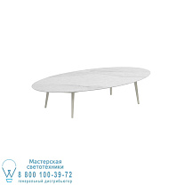 ВЫСОКИЙ СТОЛ STYLETTO LOUNGE 250X130CM, АЛЮМИНИЕВЫЕ НОЖКИ, ГРИБ, КЕРАМИКА, СТОЛЕШНИЦА BIANCO STATUARIO Royal Botania
