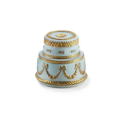 Chantilly two tier cake scented candle - turquoise & gold ароматическая свеча, Villari