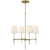 Bryant Small Chandelier полированная старая латунь с льняными абажурами