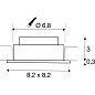 SLV 1003063 NEW TRIA 68 SQUARE CS светильник встраиваемый 5.3Вт с БП и LED 2700К