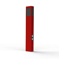 Brick² N° 4; Black PMMA E27 23W Plug; Tomato red