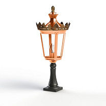 Louvre N° 3; one-piece clear glass E27 105W; Patined lacquered copper