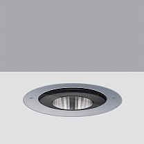 Light Up Family Floor recessed Earth D=239mm - Flush-mount stainless steel frame -Warm white - Medium optic - DALI - Ta max 35°C 46.7W 5233.9lm - 3000K - DALI-2 - Colour: Steel