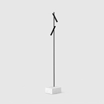 esprit double floor black, black painted lamphead carrara marble base