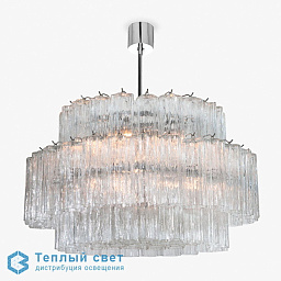 CL439-75-CLEAR Bella Figura Pentagon двухъярусная люстра-барабан с прозрачными подвесами из стекла