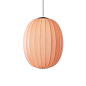 KWH65 CO LED Knit-Wit Made By Hand Подвесной светильник с овальным текстильным абажуром кораллового оттенка — фото 1