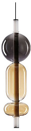 A6835SP-12AM Arte Lamp Vassoio подвесной светильник с тремя стеклянными шарами золотистого и чёрного цвета