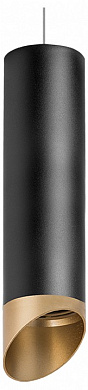 подвесной светильник черный с золотым торцом