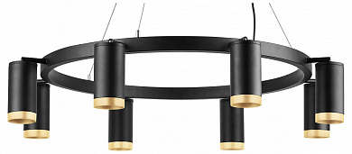 подвесной светильник с цилиндрическими плафонами черный