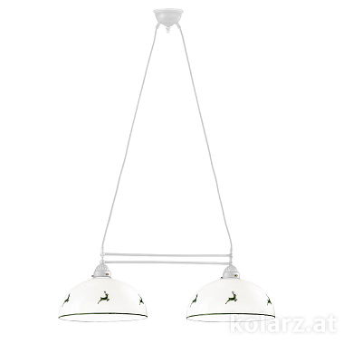 люстра на штанге с двумя плафонами матового стекла