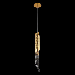 CREDO SP1 GOLD Crystal Lux Credo подвесной светильник с цилиндрическим корпусом и декоративной цепочкой из хрусталя