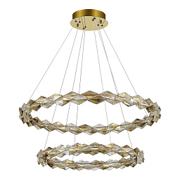SL6009.203.02 ST-Luce Diamanta двухъярусная подвесная люстра с волнистым кольцевым каркасом