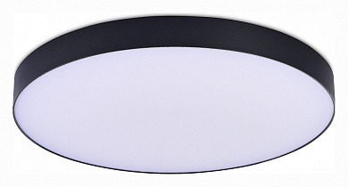 потолочный светильник большого диаметра с матовым рассеивателем черного цвета