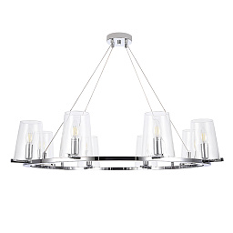 MEDICI SP8 Crystal Lux MEDICI люстра с металлическим каркасом и восемью рожками под текстильные абажуры