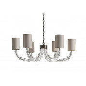Round Lartigue Chandelier Clear crystal with Burnt Silver Porta Romana