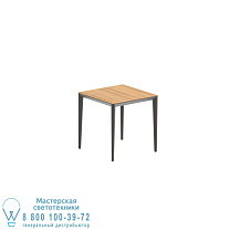 СТОЛ U-NITE 74X74CM БРОНЗОВЫЙ СО СТОЛЕШНИЦЕЙ ИЗ ТИКА Royal Botania