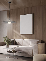 Matt Black Steel Smokey & Milky Glass LED E27 1x12Watt 100-240Volt IP20 Bulb Excluded D:60 H:180 cm