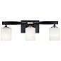 Marette 22.75" 3 Light Vanity Light with Satin Etched Cased Opal Glass Black настенный светильник 55002BK Kichler — фото 4