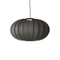 KWO76 BL LED Knit-Wit Made By Hand Подвесной светильник с овальным текстильным абажуром чёрного цвета с LED — фото 1
