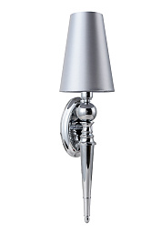 PER AP1 CHROME/SILVER Crystal Lux PER настенный светильник с конусным абажуром серебристого цвета и хромированным основанием
