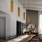 Подвесной светильник Look SP1 SQUARE D60 H400 Ideal Lux 371702, латунь — фото 1