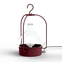 La Hutte N° 2; Clear glass E27 23W Plug; Wine red