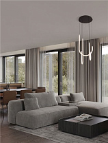 Triac Dimmable Matt Black Aluminium Steel & Acrylic LED 40Watt 220-240Volt 2800Lm IP20 3000K D:41 H:125 cm