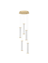 Triac Dimmable Brushed Gold Metal & Clear Acrylic LED 21 Watt 220-240 Volt 1470Lm IP20 2700K D:32 H:150 cm