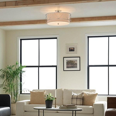 Birkleigh 4 Light Semi Flush Satin Nickel потолочный светильник 52076SN Kichler