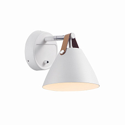84291001 Nordlux strap настенный светильник белый с конусным плафоном и ремешком
