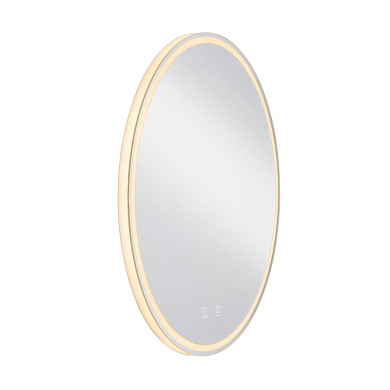 настенное зеркало овальной формы с подсветкой по контуру