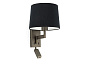 68492-03 ARTIS BRONZE WALL LAMP WITH READER BLACK LAMPSHADE настенный светильник Faro barcelona