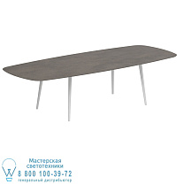 STYLETTO STANDARD ОБЕДЕННЫЙ СТОЛ 300X120CM АЛЮМИНИЕВЫЕ НОЖКИ БЕЛАЯ КЕРАМИЧЕСКАЯ СТОЛ TERRA MARRONE Royal Botania