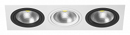 i836070607 Lightstar Intero 111 двойной встраиваемый потолочный светильник бело-черный