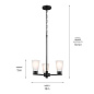 Stamos 18" 3 Light Chandelier Black люстра 52435BK Kichler — фото 7