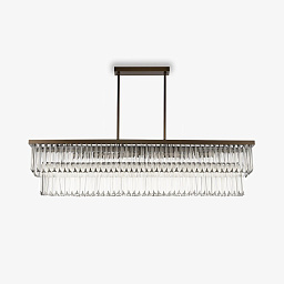 CL438-150 Bella Figura Rectangular двухъярусная прямоугольная люстра с хрустальными подвесами