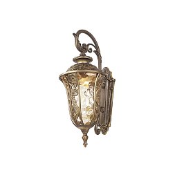 Уличный настенный светильник Favourite Luxus 1495-1W — уличный настенный фонарь с янтарным стеклом и золотыми узорами