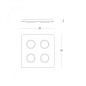 BRIQ4WWC14EN0 Lumen Center Brick Quadro 4 PL квадратный потолочный светильник с четырьмя плафонами белый; хром — фото 3